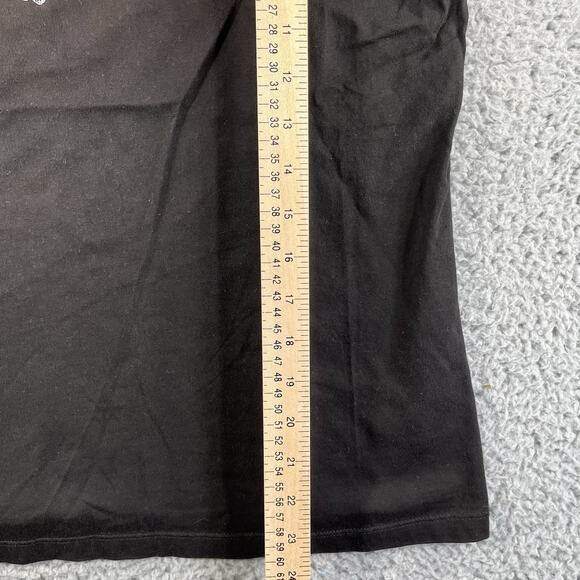 WHITE STAG TOP WOMENS LARGE BLACK FLORAL V NECK 3/4 SLEEVE Y2K COTTON SHIRT - Picture 7 of 8